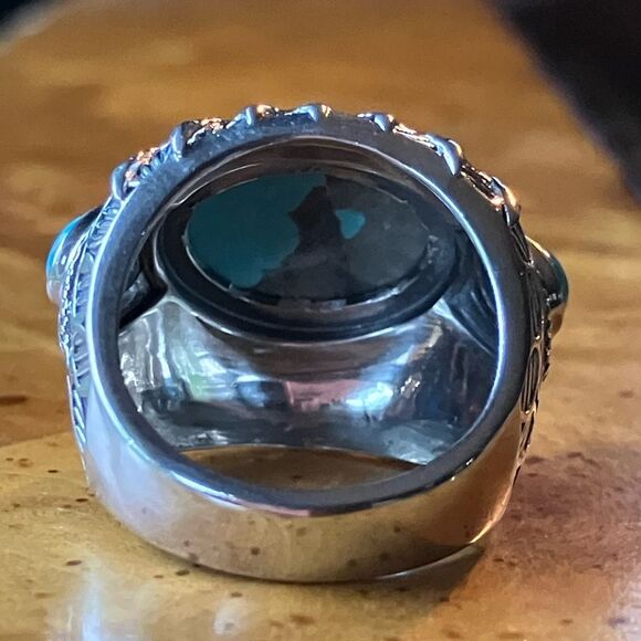 Sierra Nevada Sleeping Beauty Turquoise Sterling Silver Cocktail Ring Size 6 - Picture 4 of 8